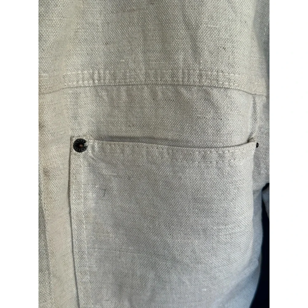 Vintage‎ Womens Paris Sport Club Linen Jacket Cream Ivory Large Buttons